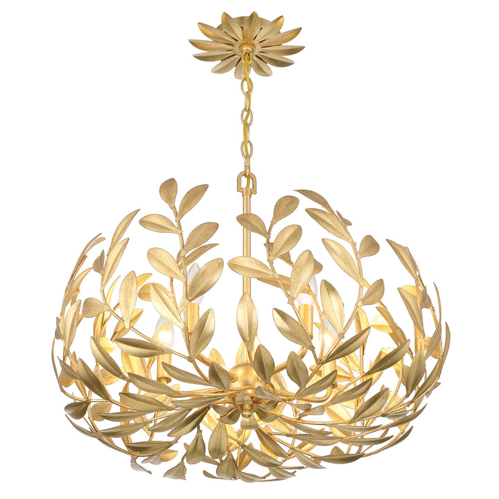 Crystorama Broche 5 Light Antique Gold Chandelier