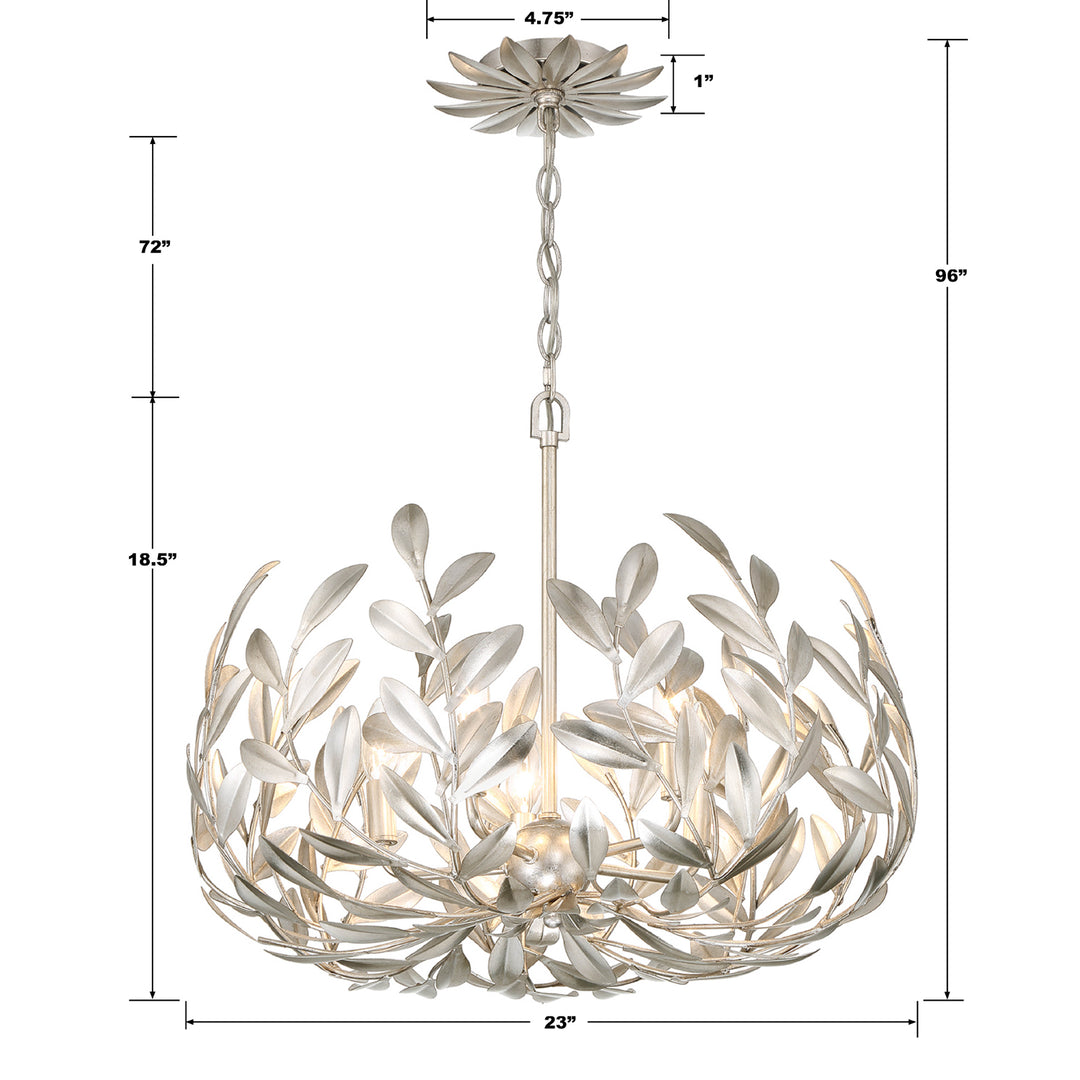 Crystorama Broche 5 Light Antique Gold Chandelier