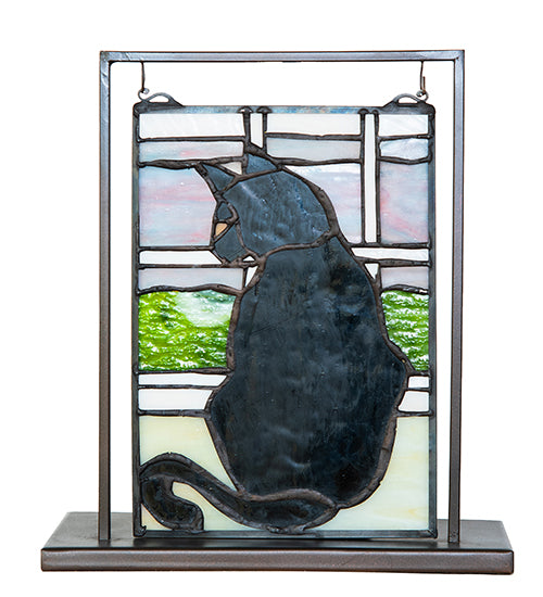 10.5" High X 9.5" Wide Cat In Window Lighted Mini Tabletop Window