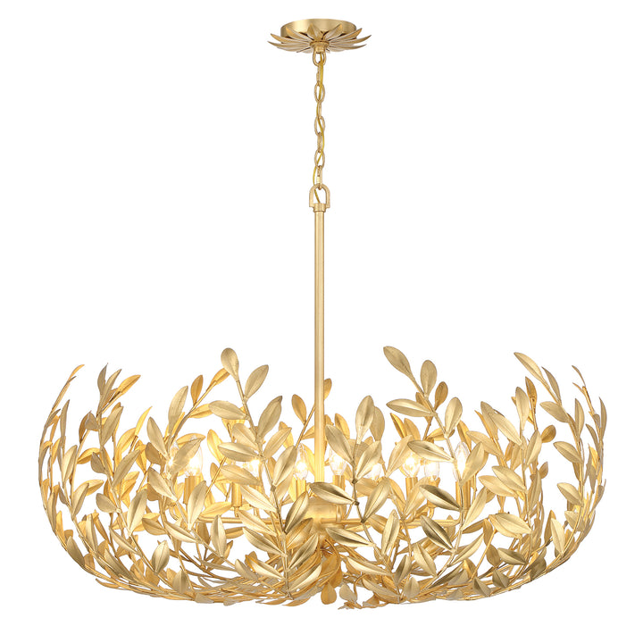 Crystorama Broche 12 Light Antique Gold Chandelier