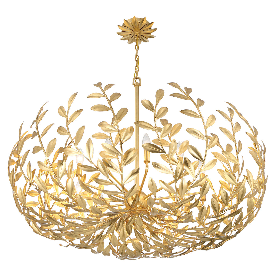 Crystorama Broche 12 Light Antique Gold Chandelier