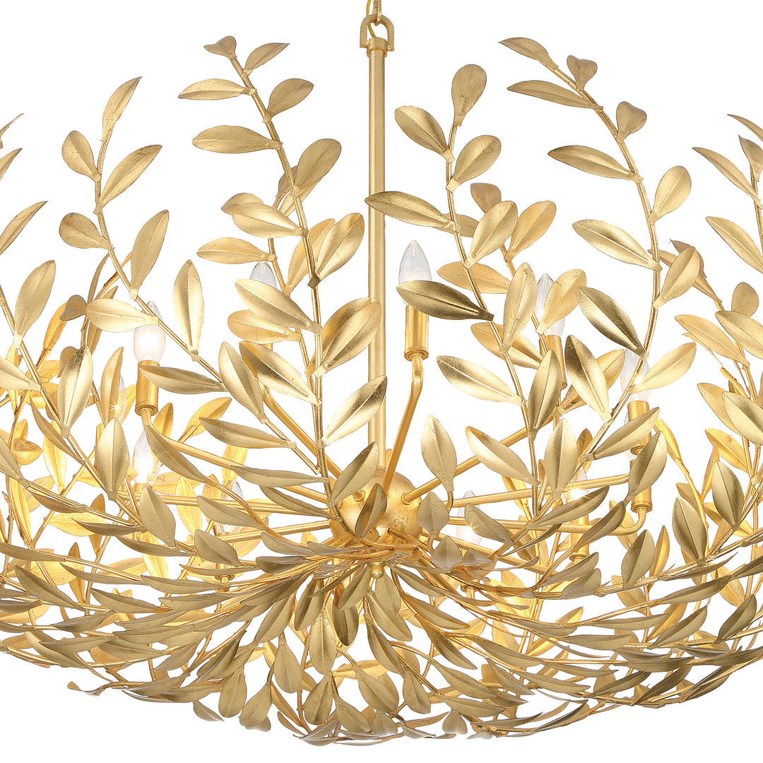 Crystorama Broche 12 Light Antique Gold Chandelier