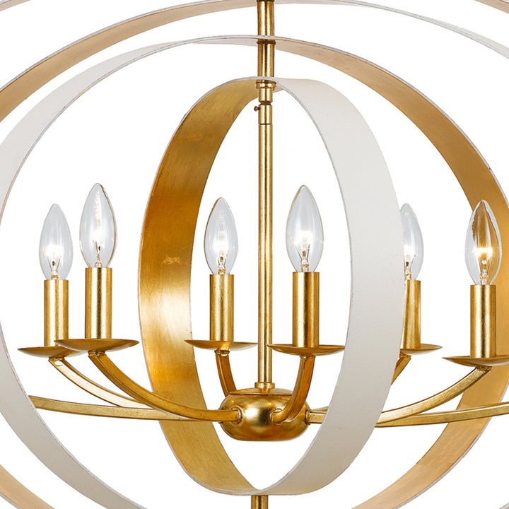 Crystorama Luna 8 Light English Bronze + Antique Gold Oval Chandelier