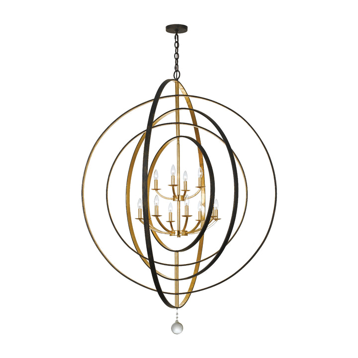 Luna 12 Light Antique Silver Sphere Chandelier