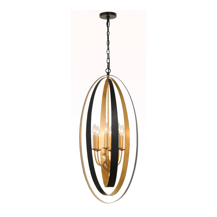 Crystorama Luna 6 Light English Bronze + Antique Gold Mini Chandelier