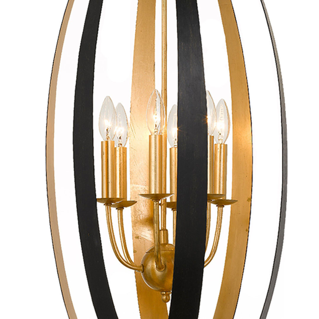 Crystorama Luna 6 Light English Bronze + Antique Gold Mini Chandelier