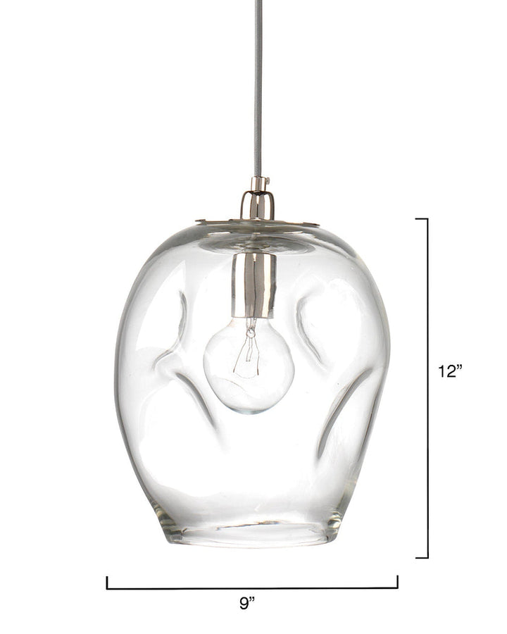 Dimpled Glass Pendant-Clear-5DIMP-LGC