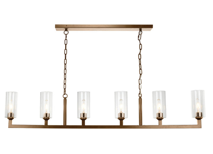 Linear 6 Light Chandelier-Brass-5LINE6-ABC