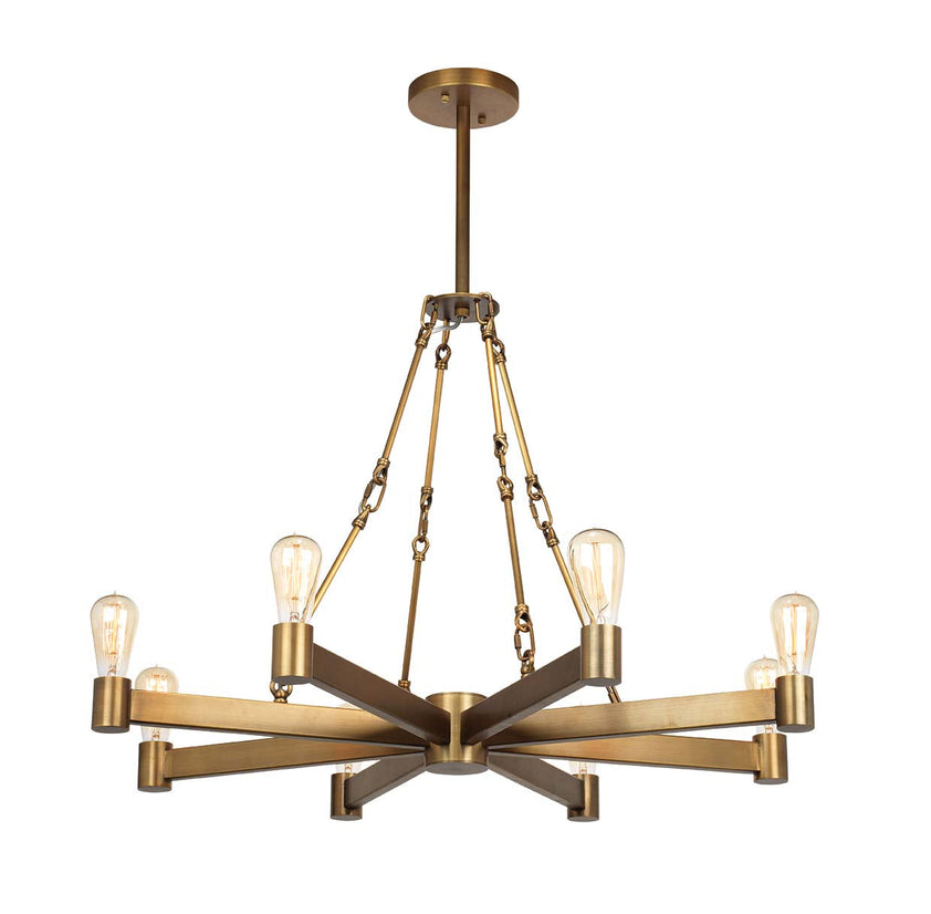 Manchester 8 Light Chandelier-Brass