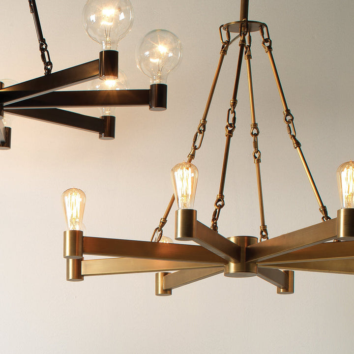 Manchester 8 Light Chandelier-Brass