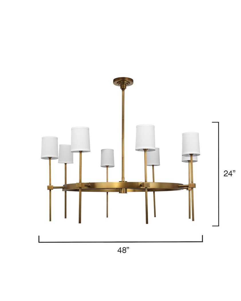 Minerva 8 Light Chandelier-Brass