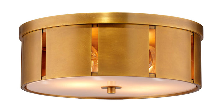 Small Orbit Flush Mount Ceiling Light-Antique Brass