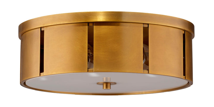 Small Orbit Flush Mount Ceiling Light-Antique Brass