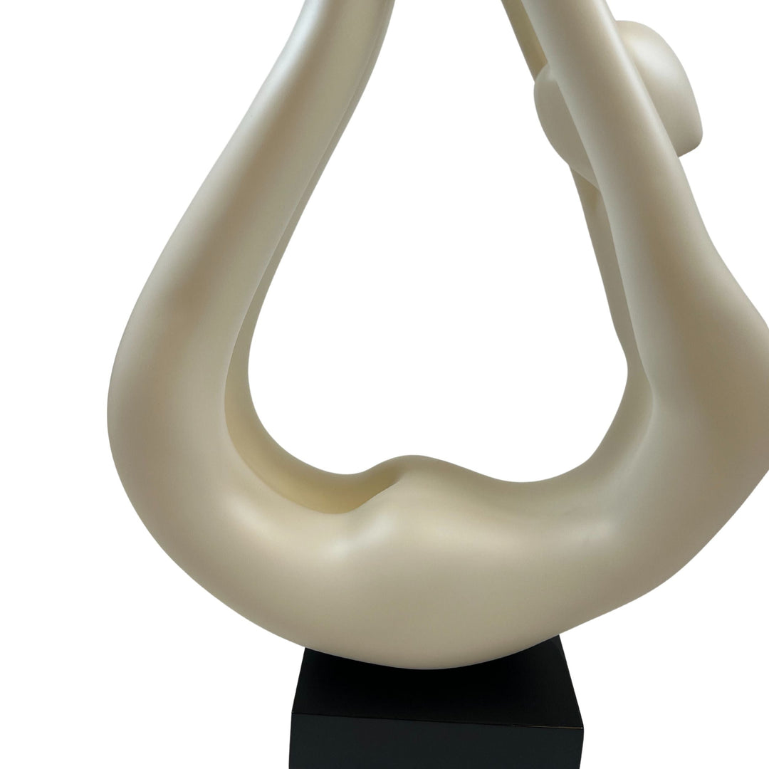 Yoga White Sculpture - Wood Base