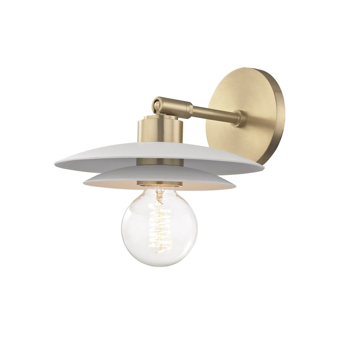 Milla Wall Sconce 9" - Aged Brass/White