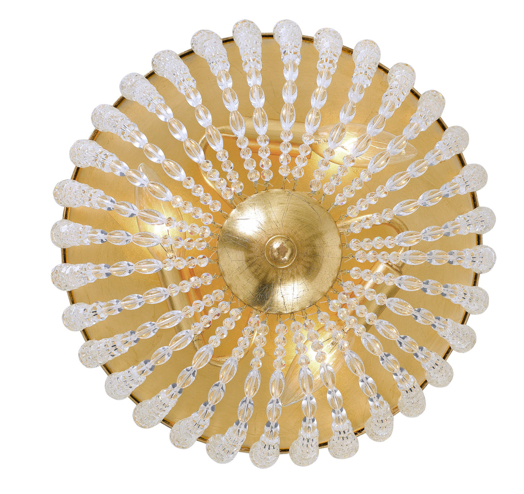 Crystorama Rylee 3 Light Antique Gold Flush Mount