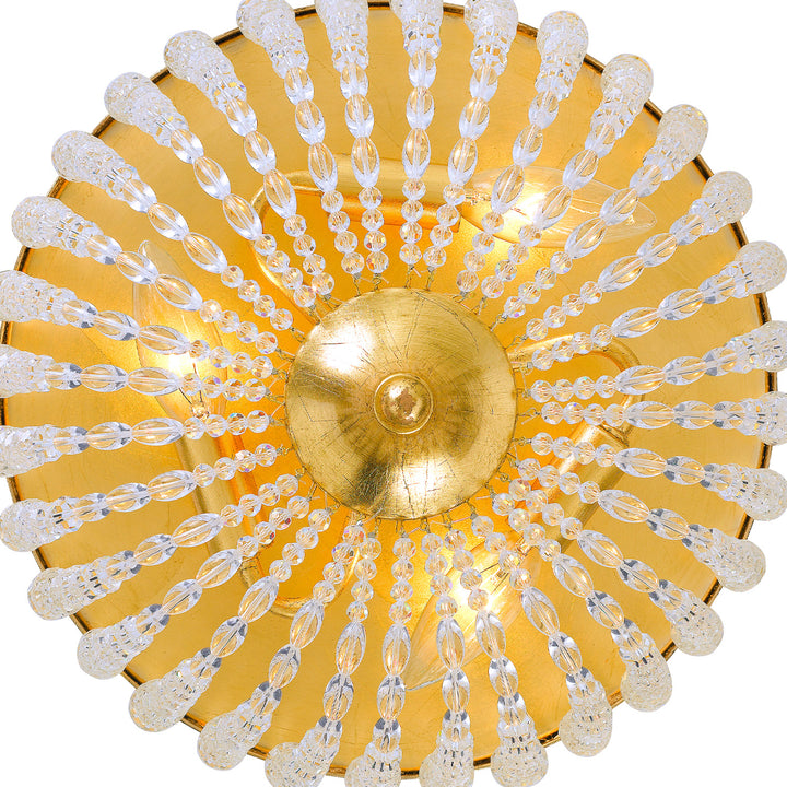 Crystorama Rylee 3 Light Antique Gold Flush Mount