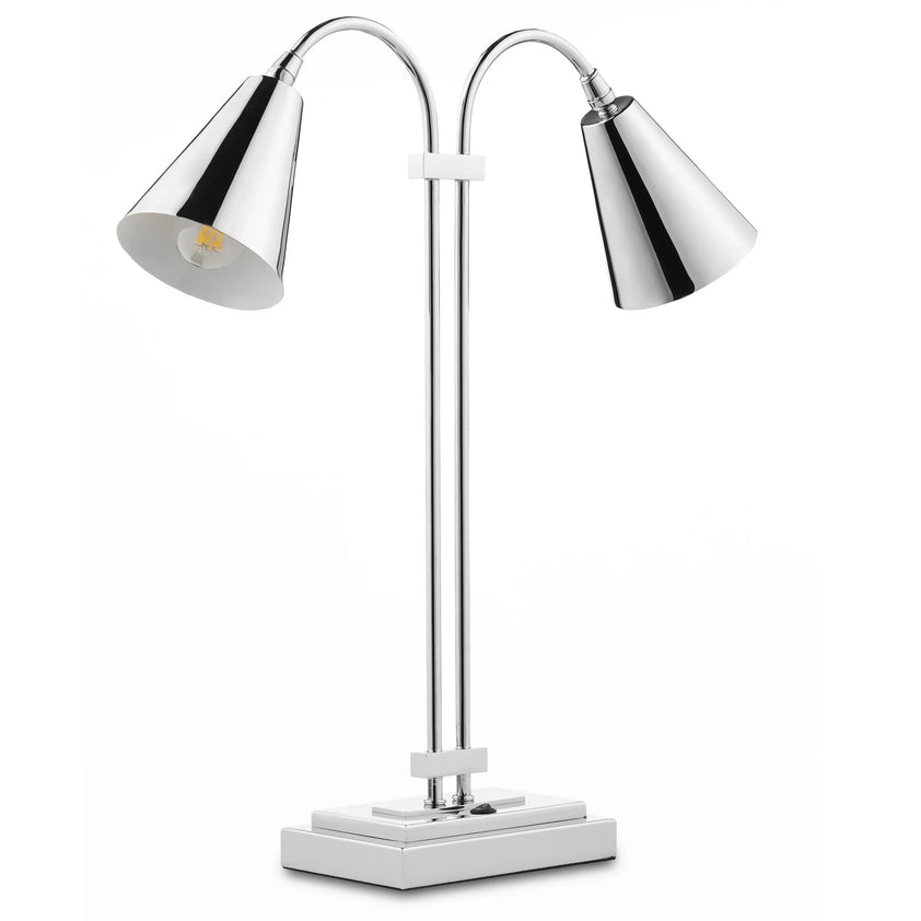 Symmetry Nickel Double Desk Lamp