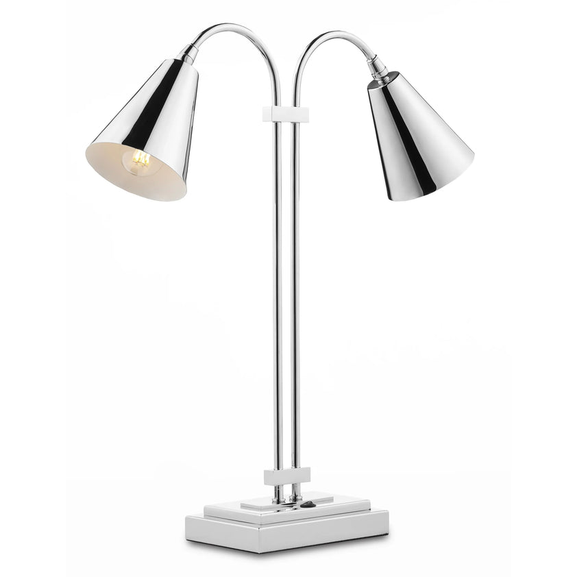 Symmetry Nickel Double Desk Lamp