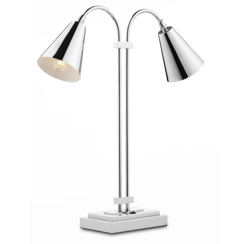 Symmetry Nickel Double Desk Lamp