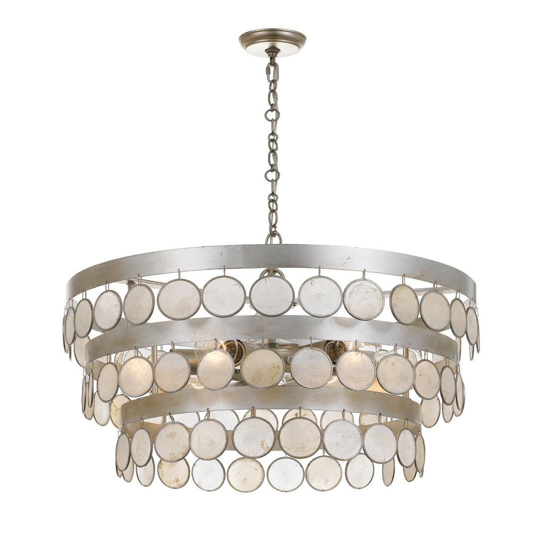 Coco 6 Light Antique Silver Chandelier