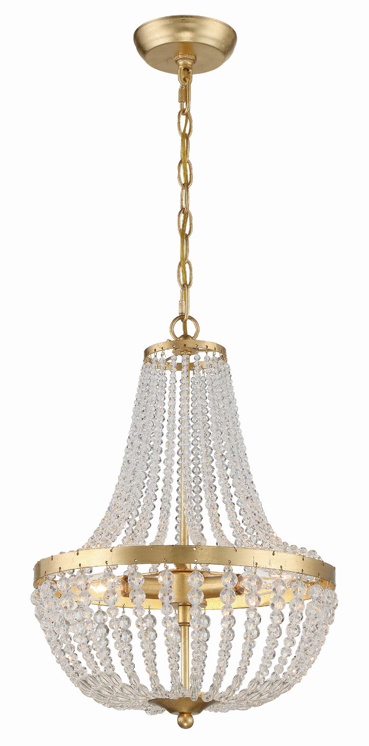 Crystorama Rylee 3 Light Antique Gold Mini Chandelier