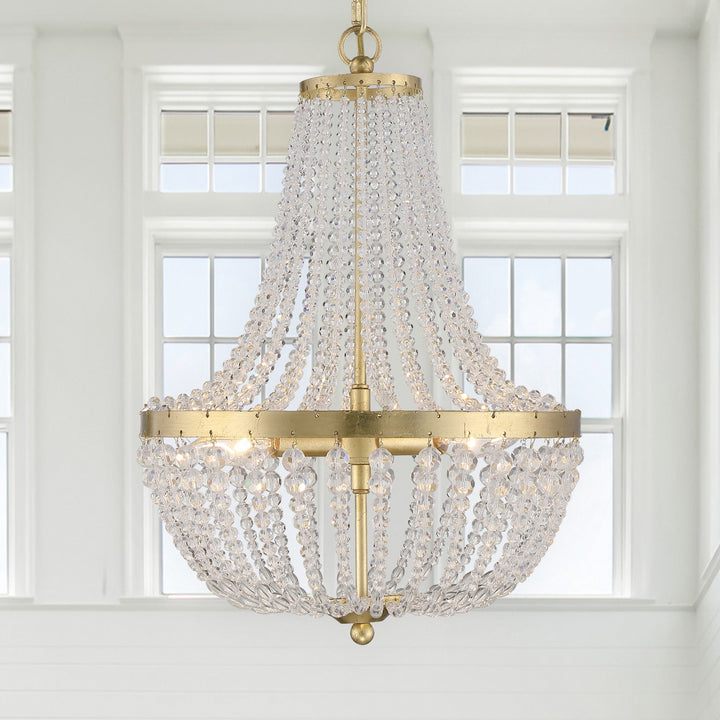 Crystorama Rylee 3 Light Antique Gold Mini Chandelier