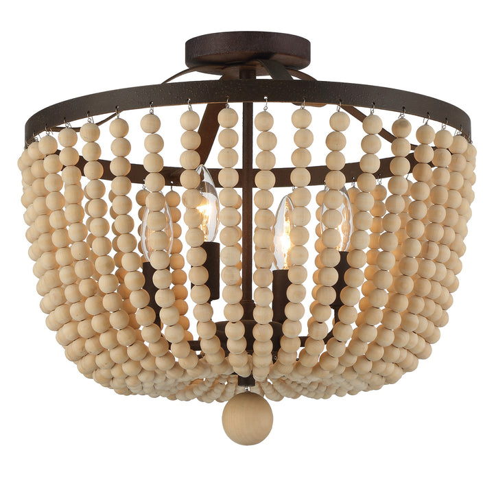 Rylee 4 Light Antique Gold Semi Flush Mount