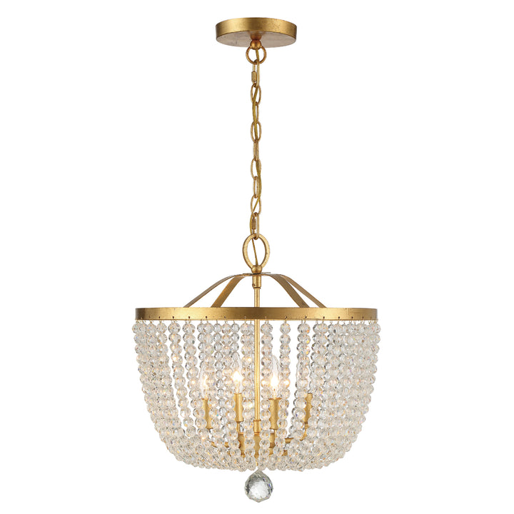 Rylee 4 Light Antique Gold Semi Flush Mount