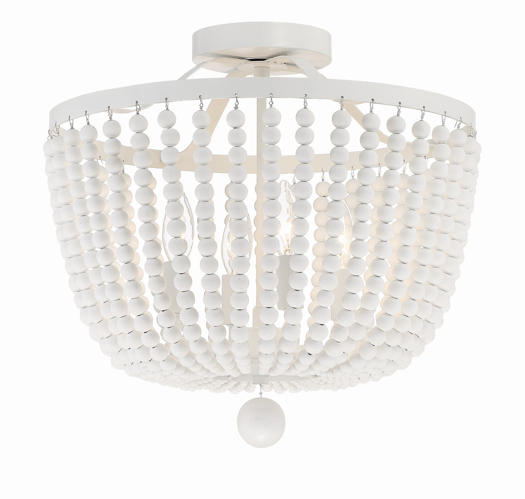 Crystorama Rylee 4 Light Antique Gold Semi Flush Mount