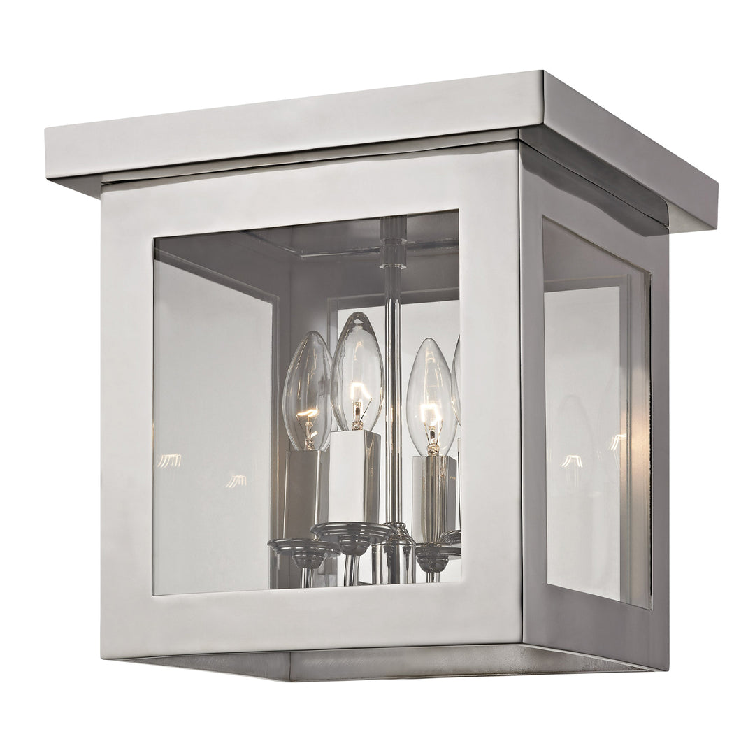 Brian Patrick Flynn Hurley 4 Light Polished Nickel Flush Mount