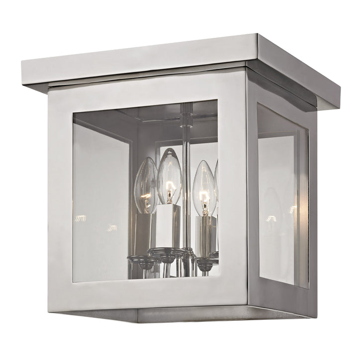 Crystorama Brian Patrick Flynn Hurley 4 Light Polished Nickel Flush Mount