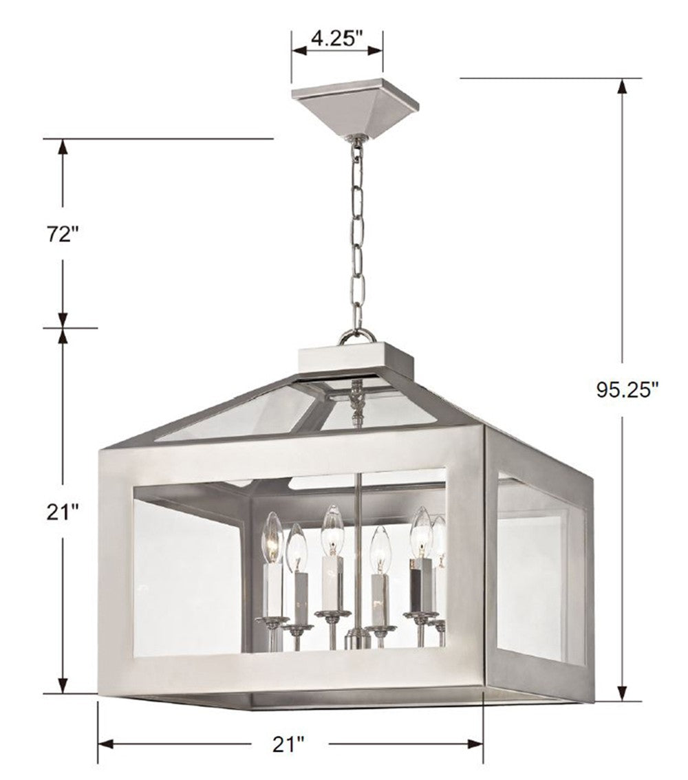 Crystorama Brian Patrick Flynn Hurley 6 Light Polished Nickel Chandelier