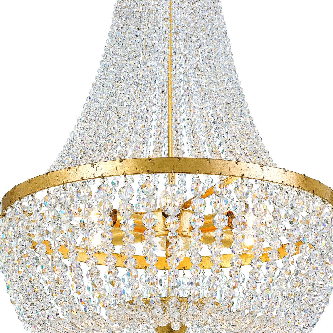 Crystorama Rylee 6 Light Antique Gold Chandelier