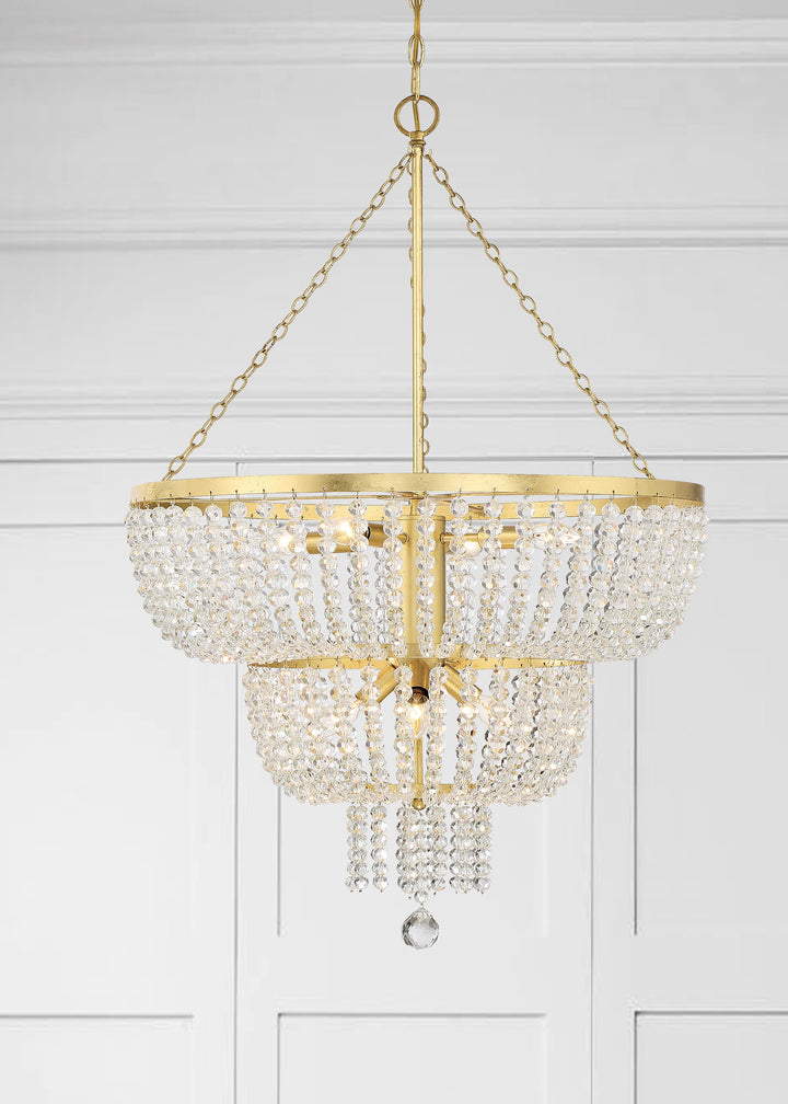 Crystorama Rylee 8 Light Antique Gold Chandelier