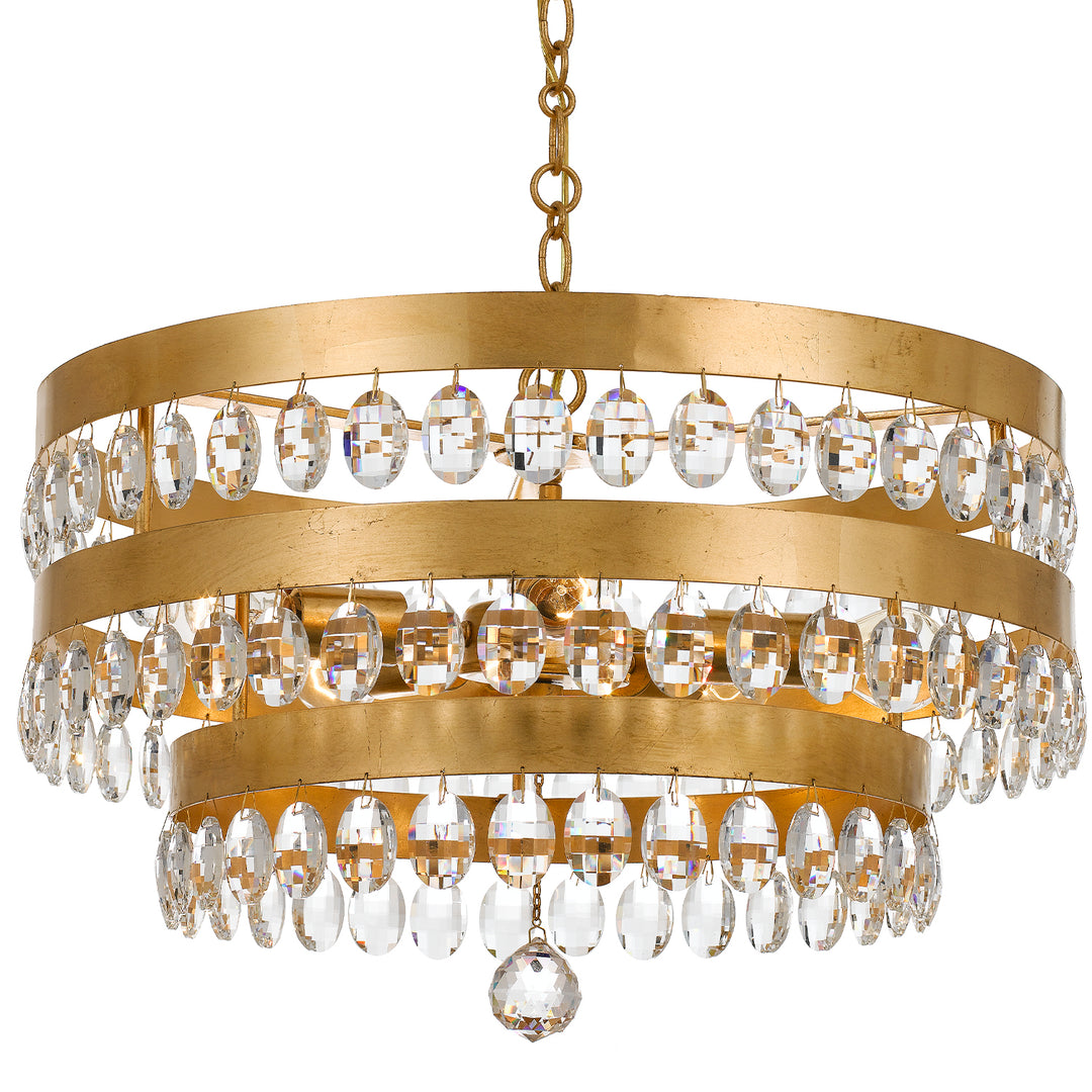 Crystorama Perla 5 Light Antique Gold Chandelier