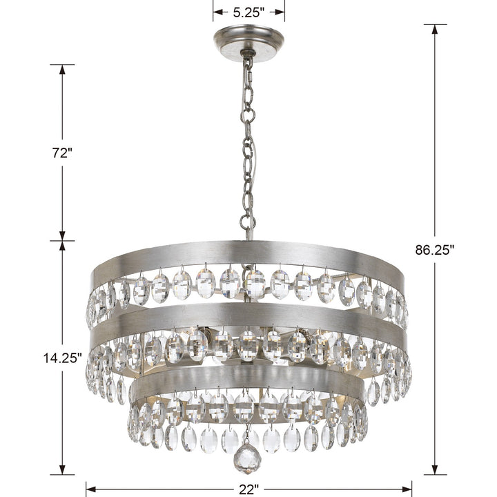 Crystorama Perla 5 Light Antique Gold Chandelier