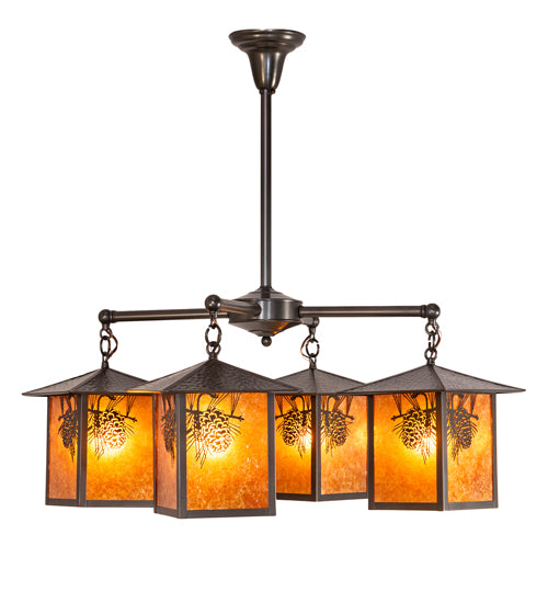 32" Wide Seneca Winter Pine 4 Light Chandelier