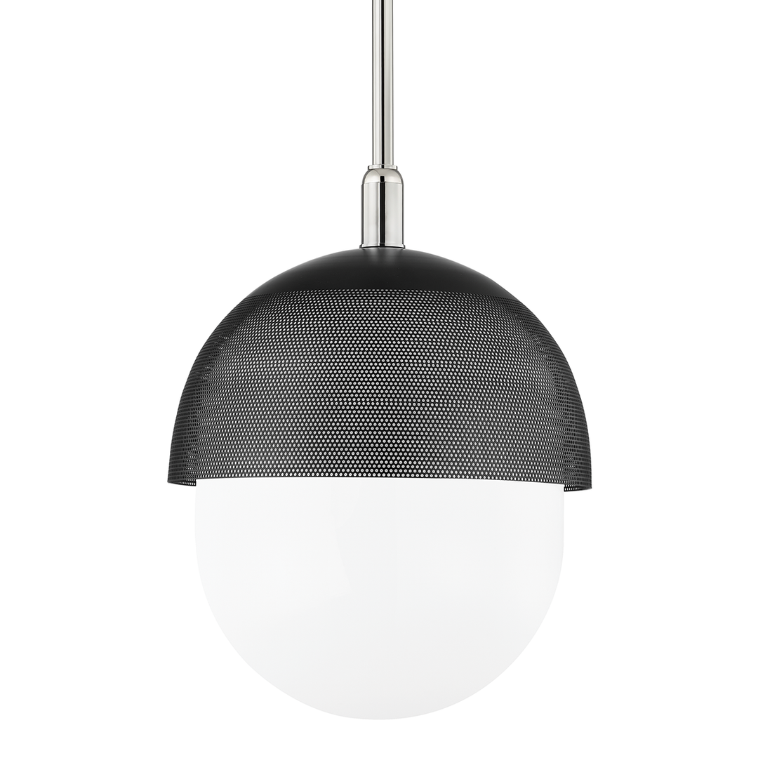 Nyack 1 Light Large Pendant - Polished Nickel/Black