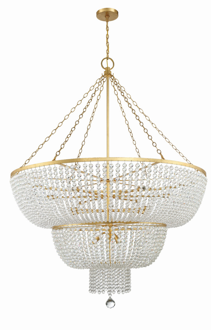 Crystorama Rylee 15 Light Antique Gold Chandelier