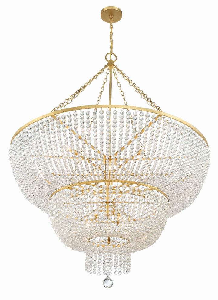 Crystorama Rylee 15 Light Antique Gold Chandelier