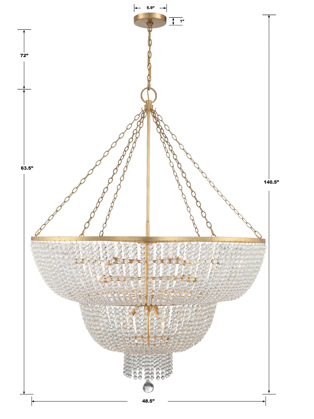 Crystorama Rylee 15 Light Antique Gold Chandelier