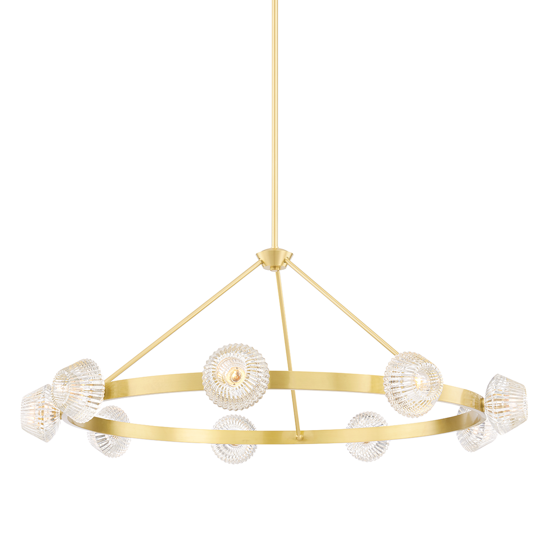 Barclay 9 Light Chandelier - Aged Brass