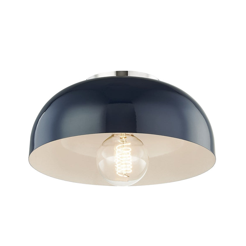 Avery Semi Flush 7" - Polished Nickel/Navy