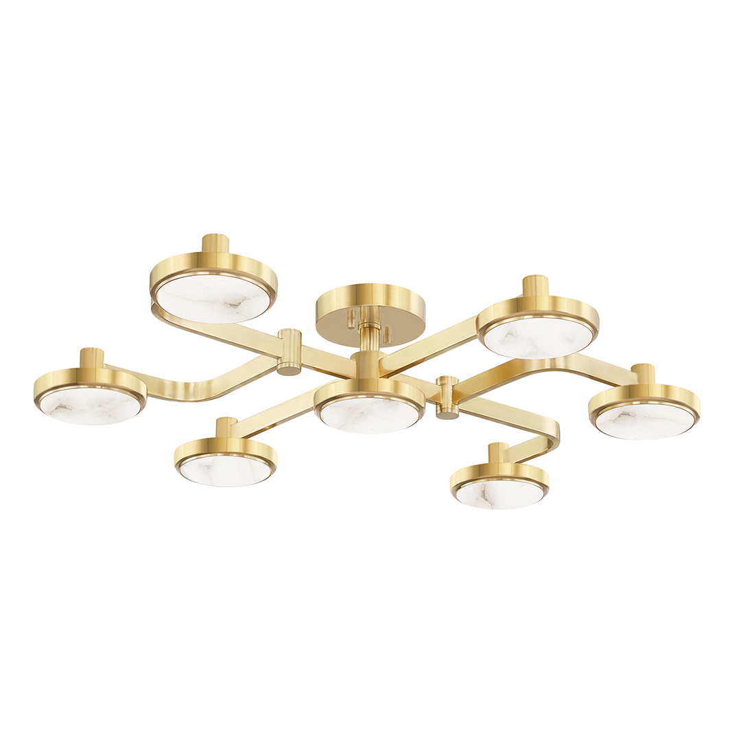 Meander Chandelier - Aged Brass