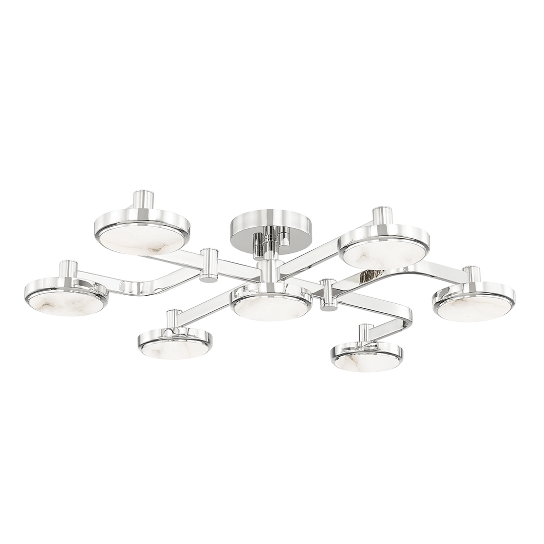 Meander Chandelier - Polished Nickel