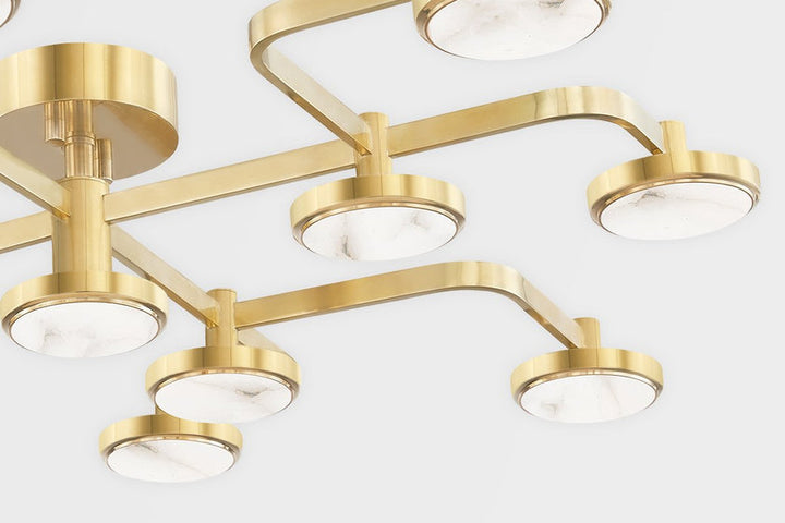 Meander Semi Flush - Aged Brass