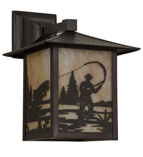 9" Square Seneca Fly Fisherman Wall Sconce