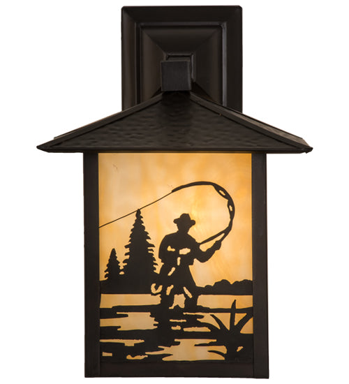 9" Square Seneca Fly Fisherman Wall Sconce