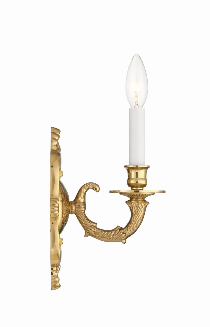 Crystorama Crystorama 1 Light Polished Brass Cast Sconce